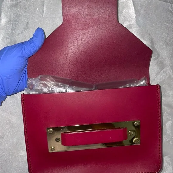 Sophie Hulme burgundy envelope purse - Picture 5 of 11